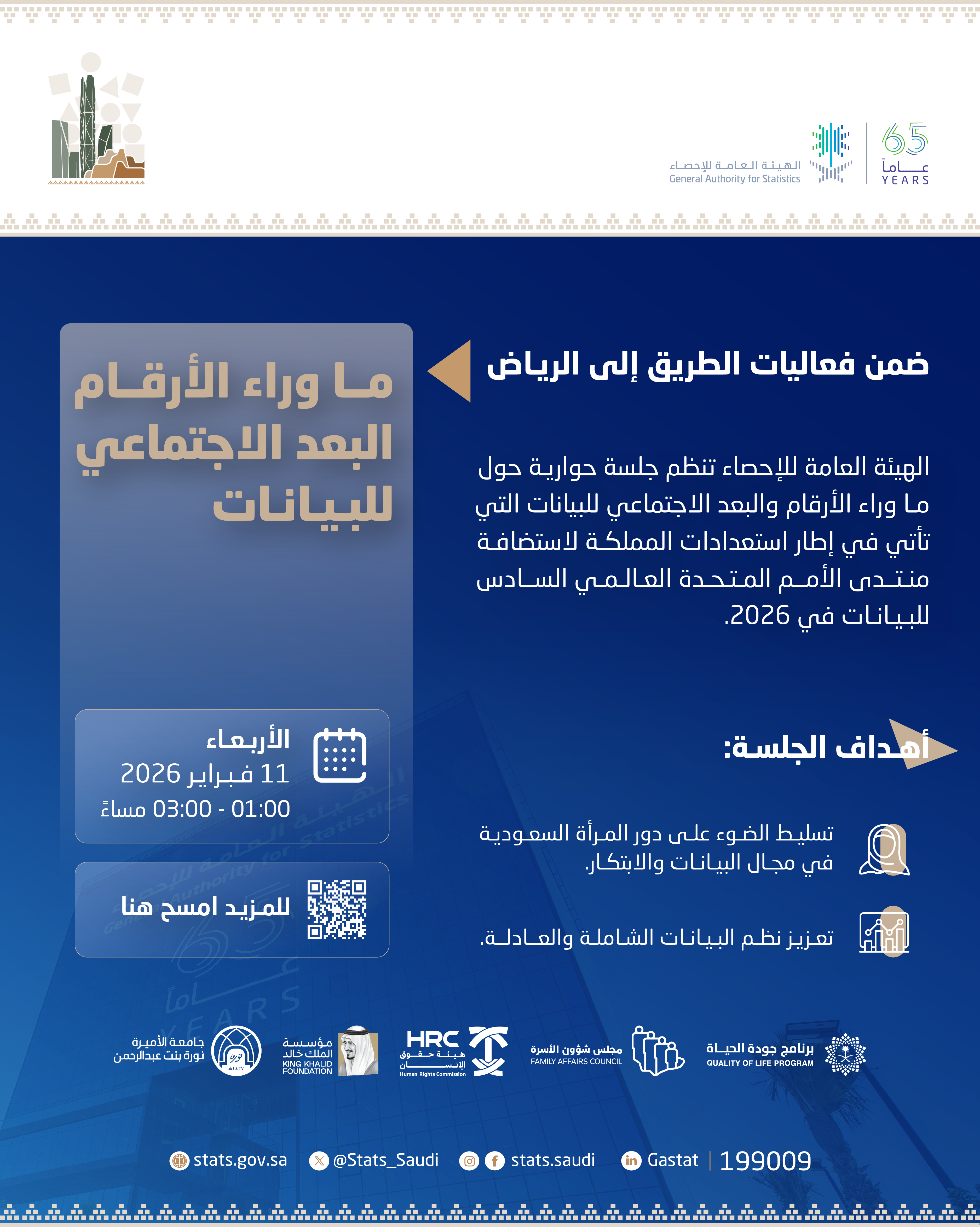 الهيئة العامة للإحصاء تنظم جلسة حوارية بعنوان: 