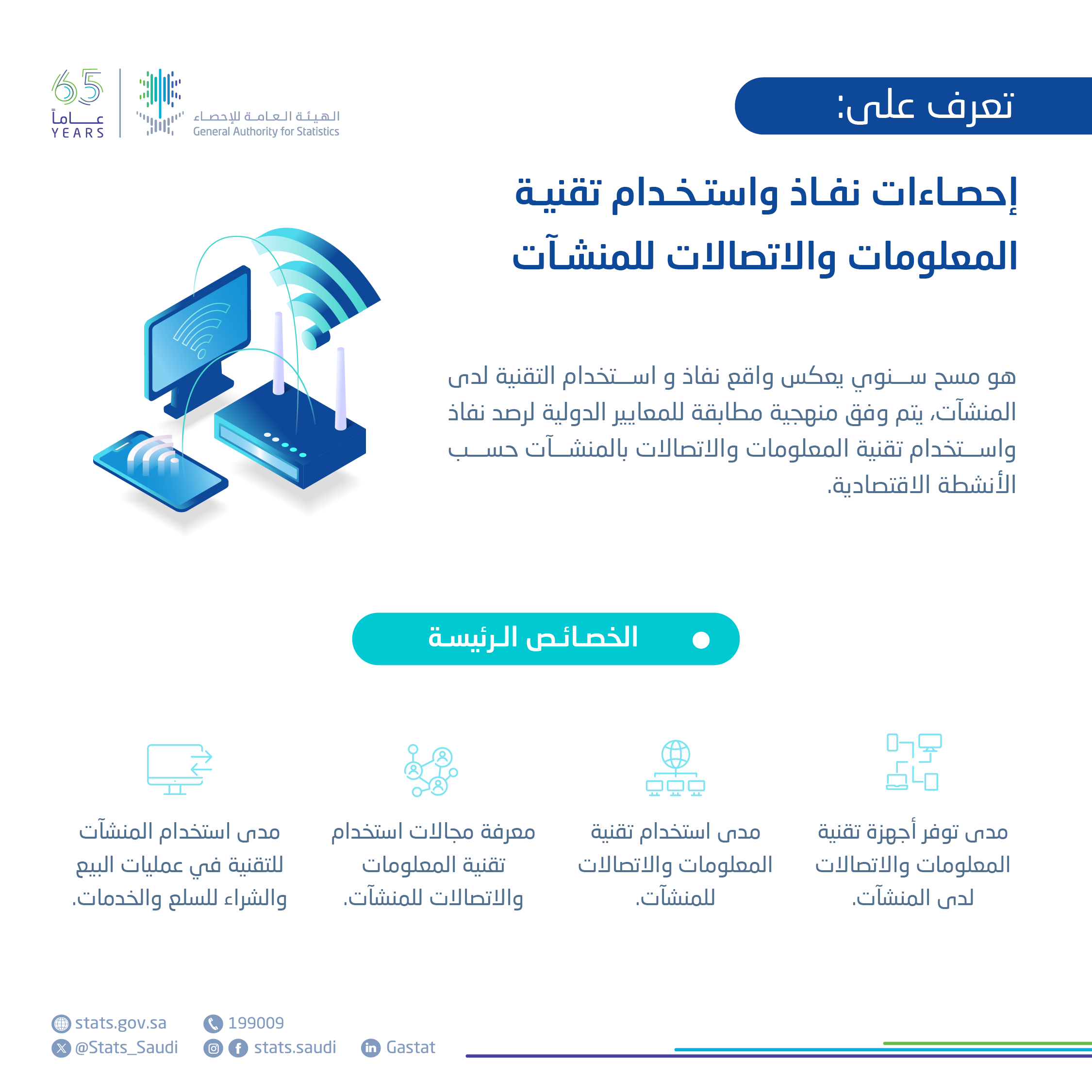 إحصاءات نفاذ وإستخدام تقنية المعلومات والإتصالات للمنشآت